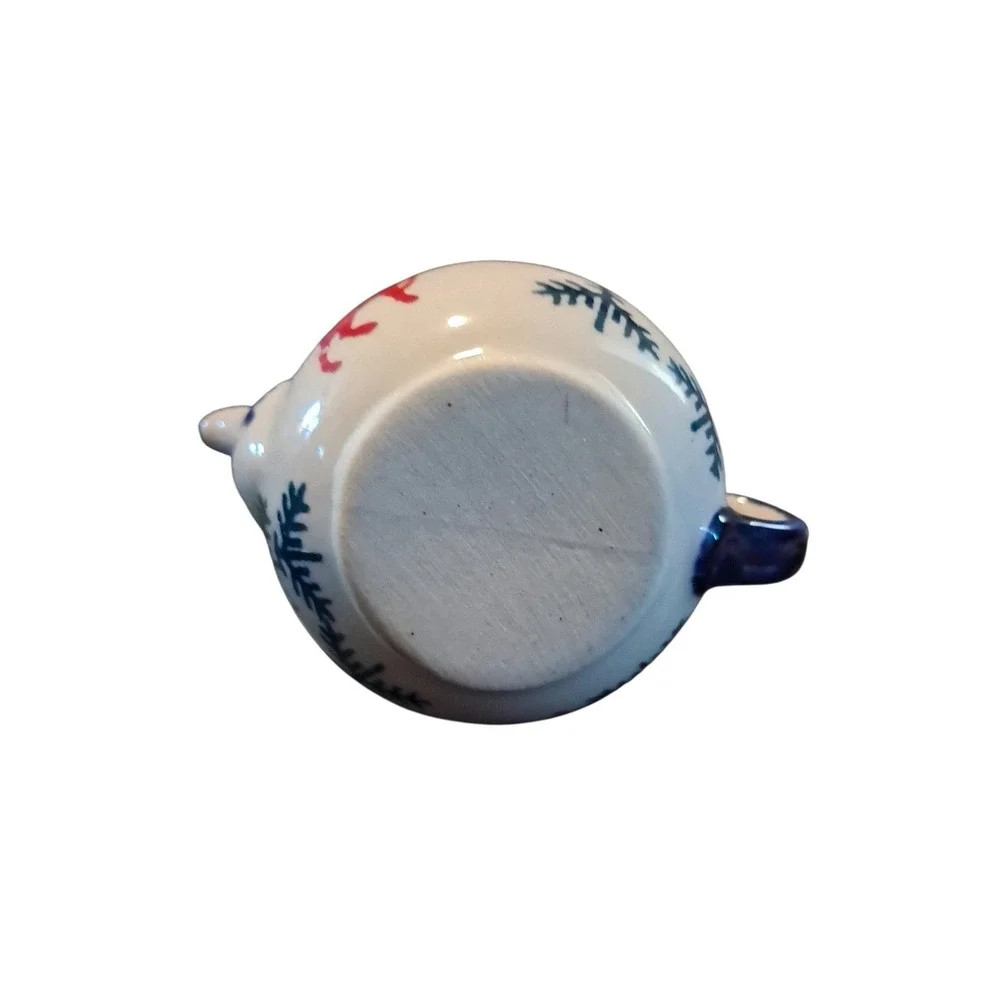 Polish Pottery Christmas Teapot Ornament Handmade Boleslawiec Manufaktura‎